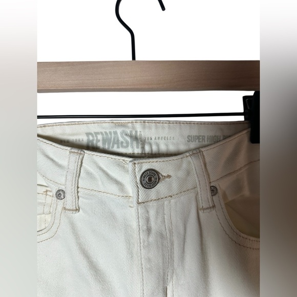 Rewash White Distressed Skinny Jeans Raw Hem Size 1/25 - Picture 3 of 10